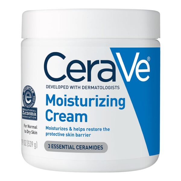 CeraVe Moisturizing Cream for Dry Skin – Hydrating Body and Face Moisturizer with Hyaluronic Acid and Ceramides, Fragrance-Free, Non-Comedogenic, 19 oz